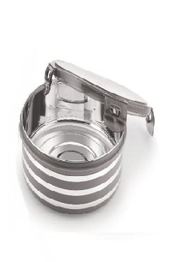 نابيا علبة طعام/حاوية طعام من الفولاذ المقاوم للصدأ من نابيا، محكمة الإغلاق ومقاومة للتسرب، مع طلاء بلاستيكي وغطاء بأربعة جوانب قابلة للقفل (رمادي) (للأطفال - 450 مل، 4 قطع) - Image 2